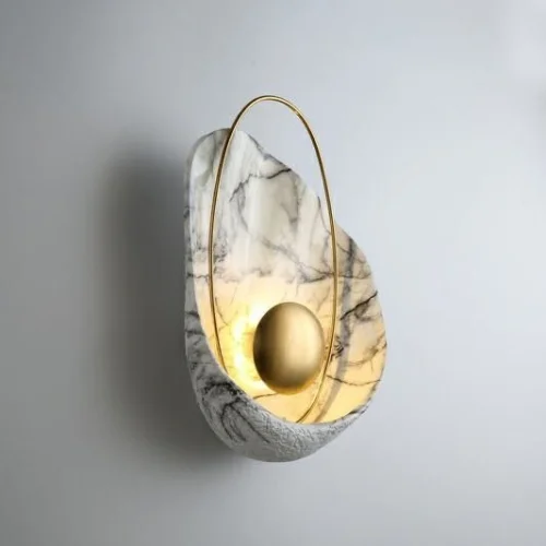 OBJEXOM - Oyster Marble Wall Sconce