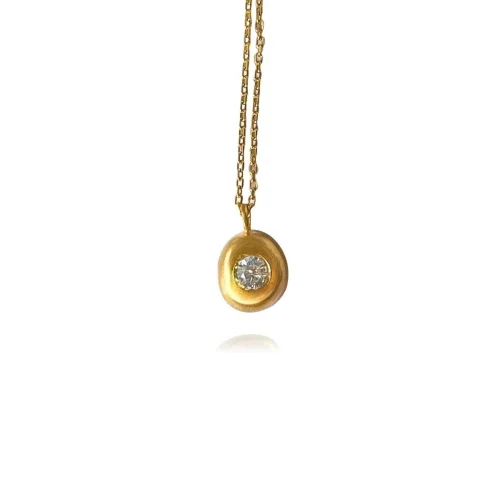 Linya Jewellery - Aura Minimal Taşlı Yuvarlak Kolye