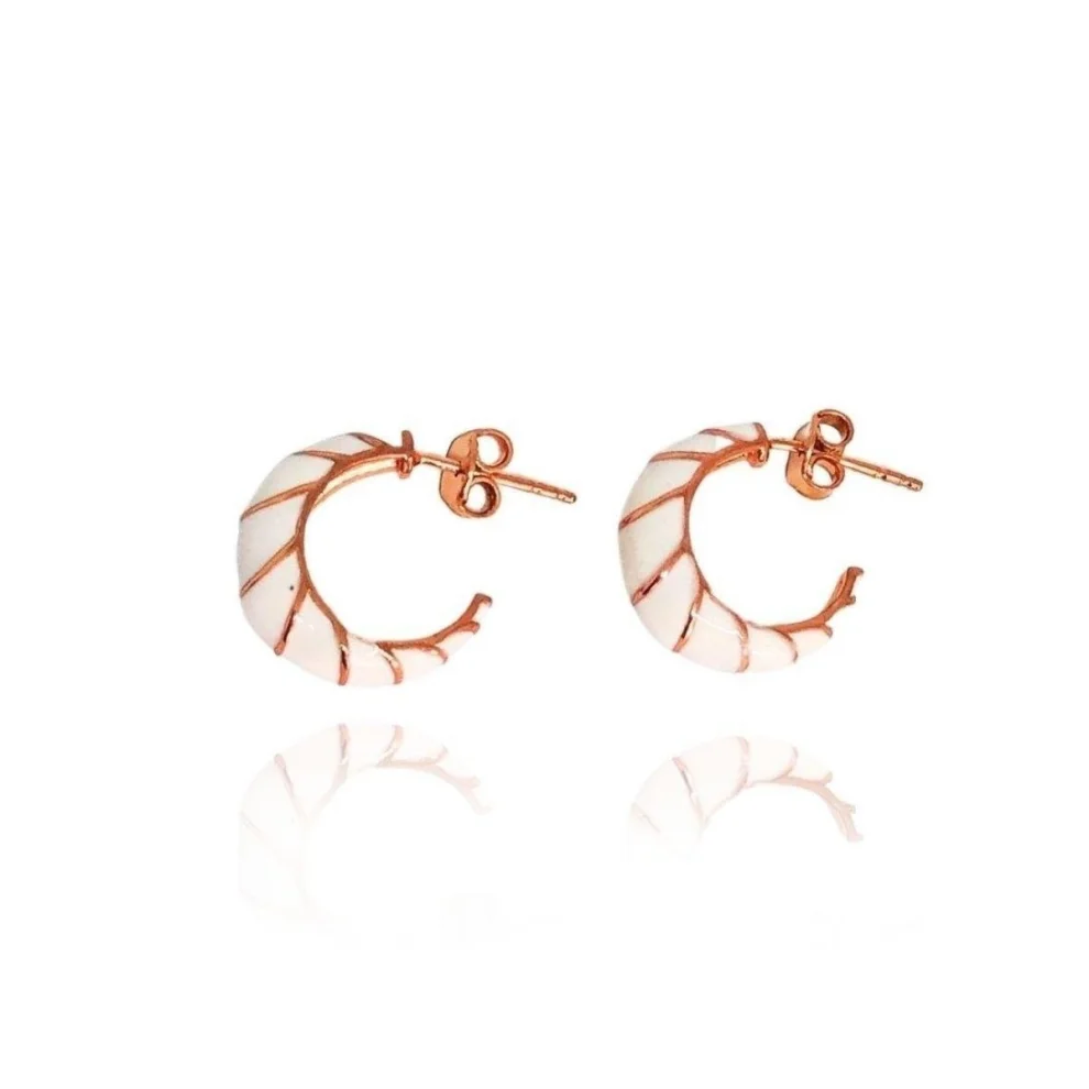 Linya Jewellery - Bonita & White Enamelled Hoop Earrings