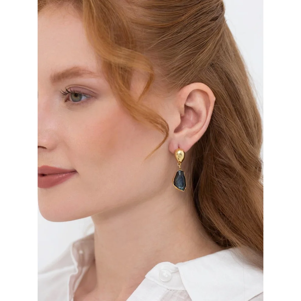 Linya Jewellery - Natural Labradorit Earring