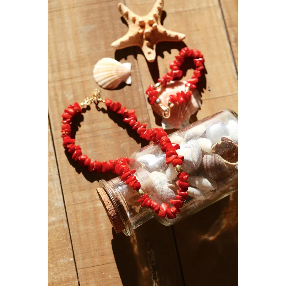 Linya Jewellery - Coral Silver Bulk Necklace