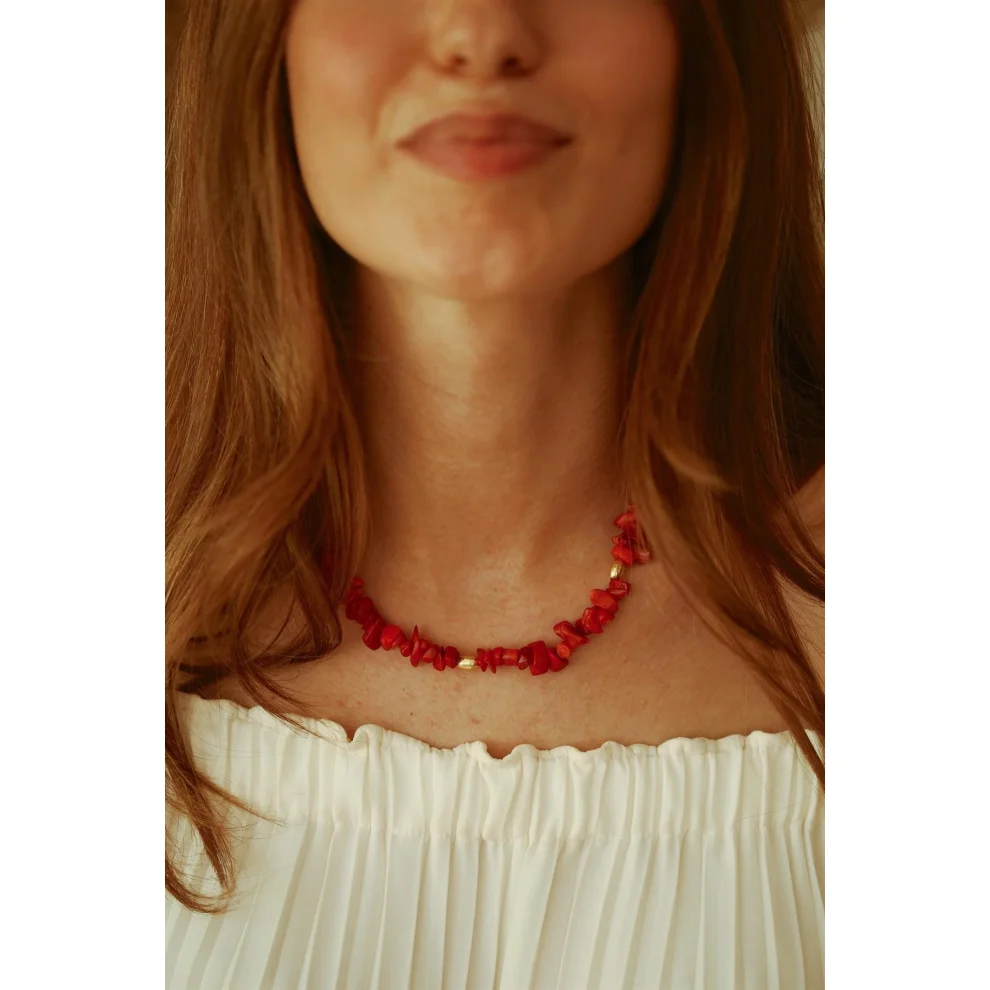 Linya Jewellery - Coral Silver Bulk Necklace