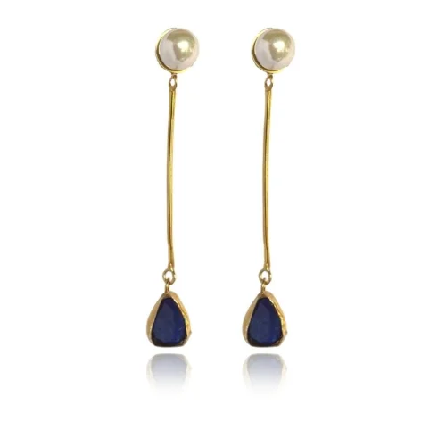 Linya Jewellery - Natural Lapis Pearl Earring