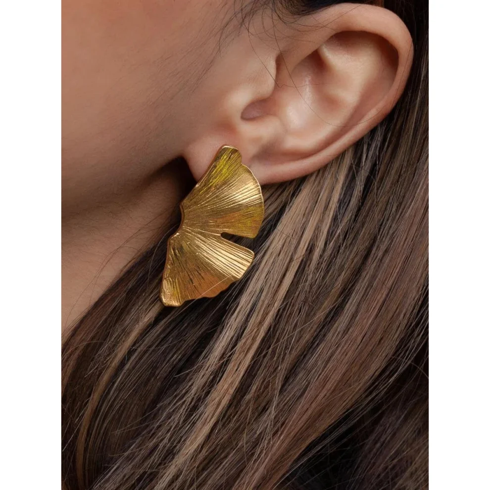 Linya Jewellery - Leta Large Leaf Earrings