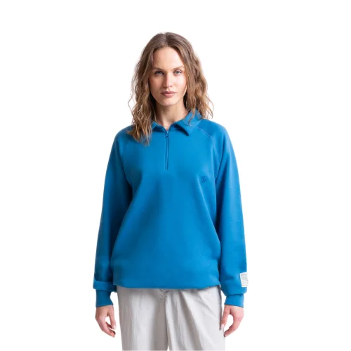 UNIQVIBE - Polo Neck Tee Organic Cotton Sweatshirt