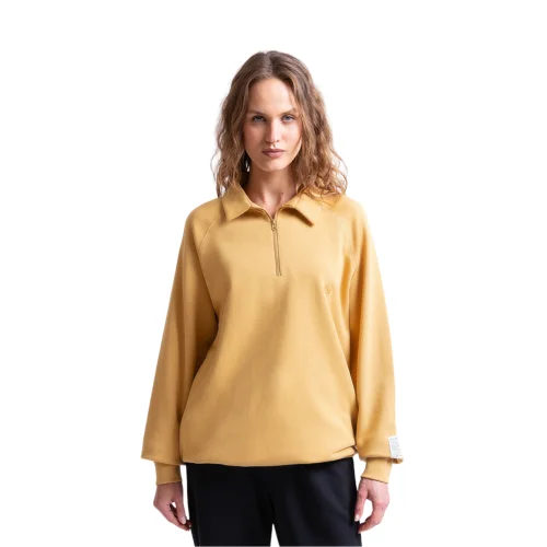 UNIQVIBE - Polo Neck Tee Organic Cotton Sweatshirt