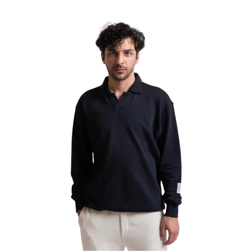 UNIQVIBE - Polo Yaka Organik Pamuklu Sweatshirt