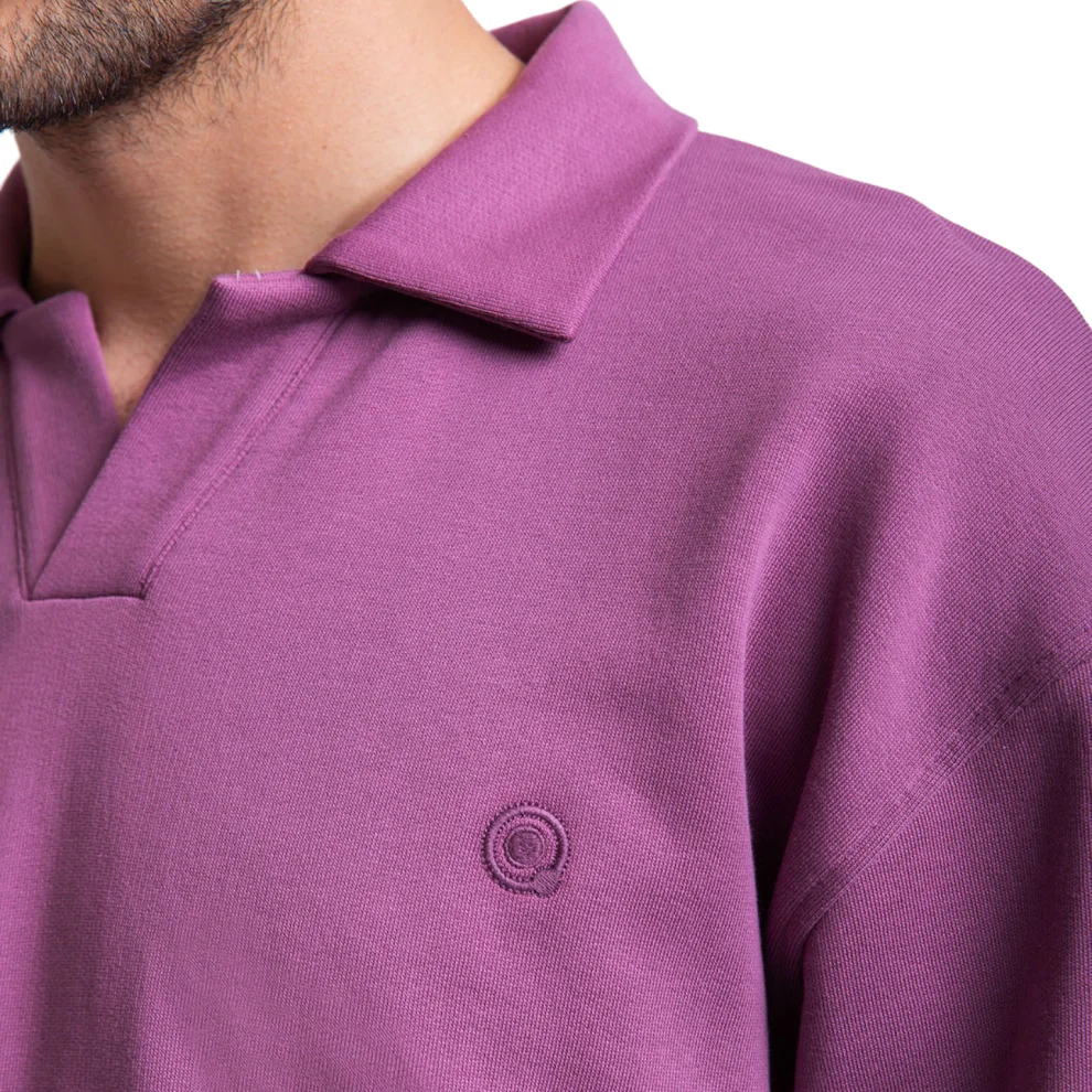 UNIQVIBE - Polo Neck Organic Cotton Sweatshirt