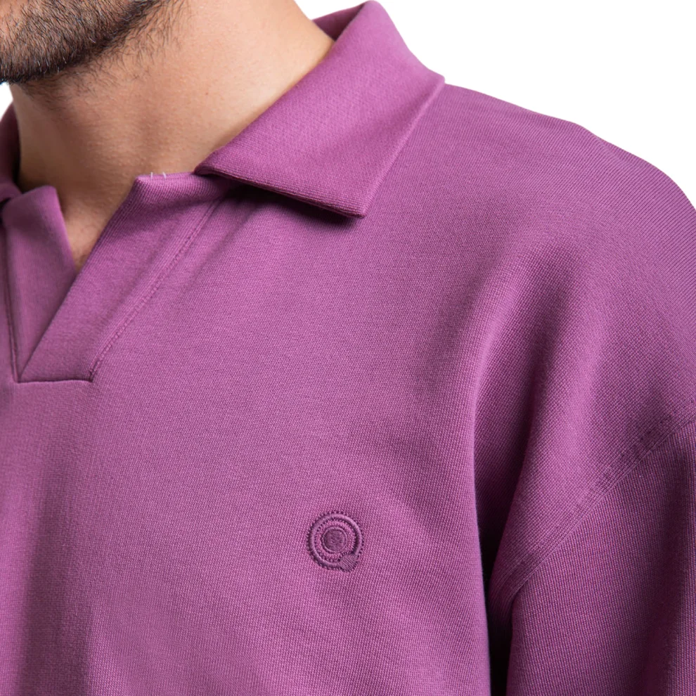 UNIQVIBE - Polo Yaka Organik Pamuklu Sweatshirt