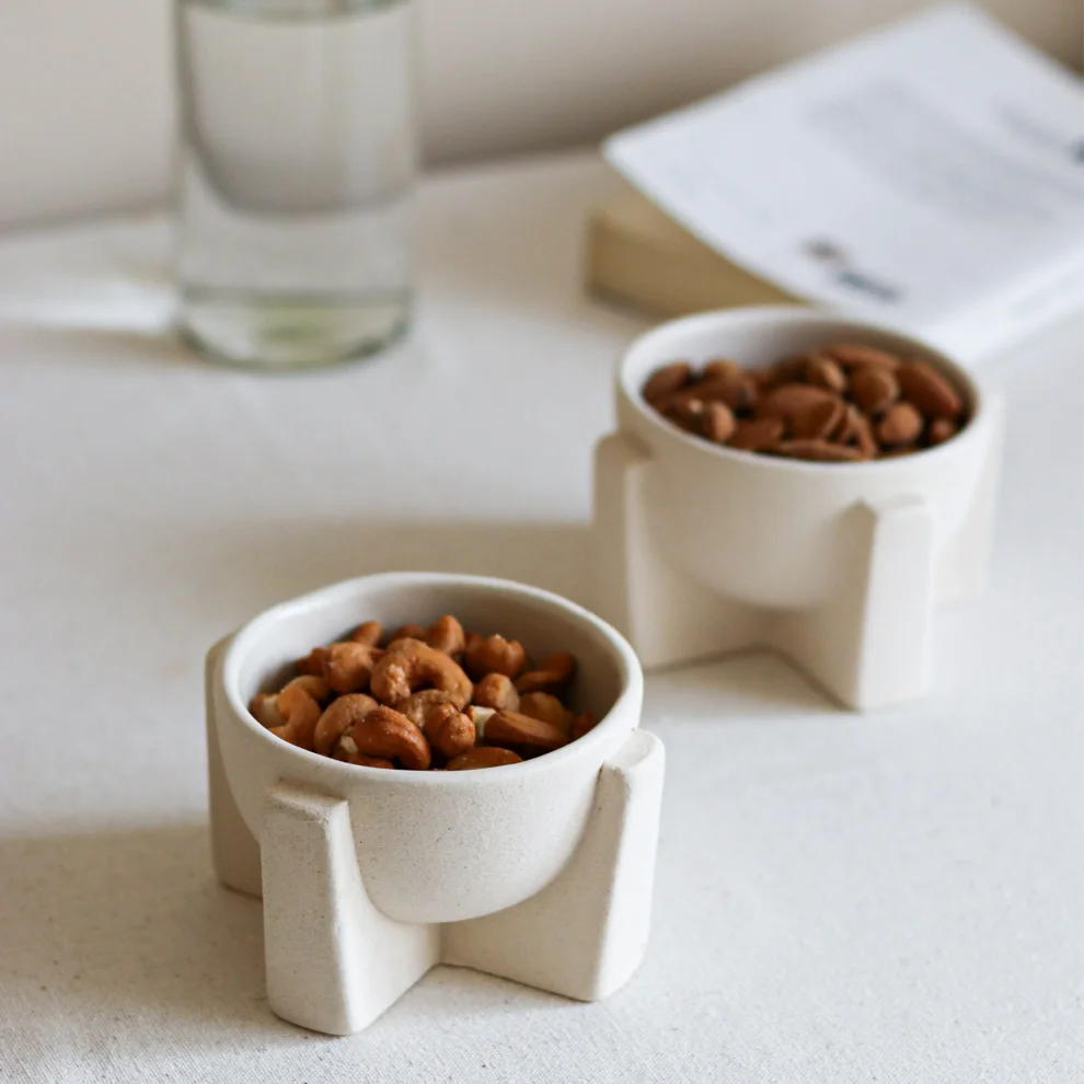 Beige & Stone - Textured Special Decorative Snack Bowl