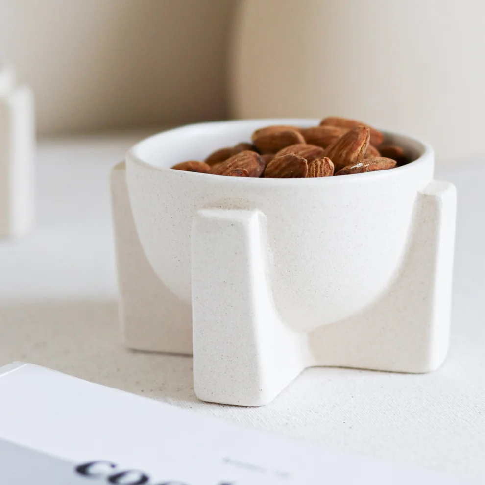 Beige & Stone - Textured Special Decorative Snack Bowl