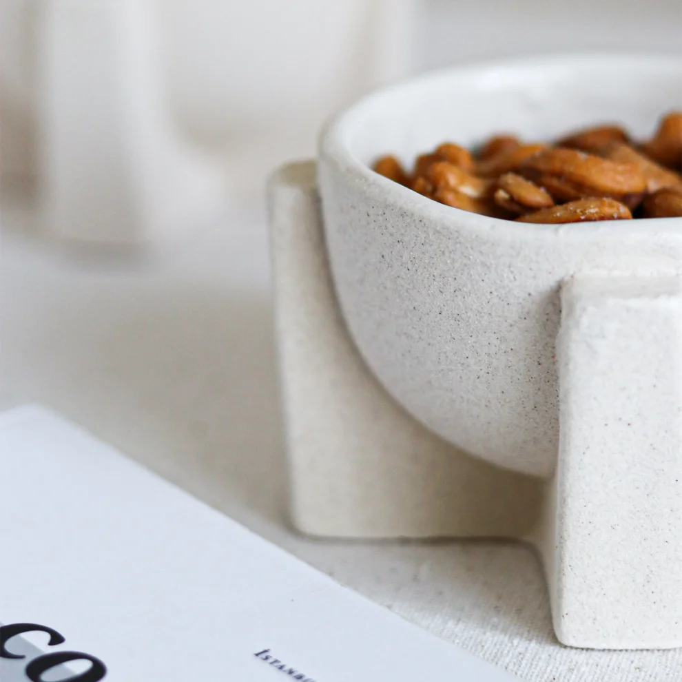 Beige & Stone - Textured Special Decorative Snack Bowl