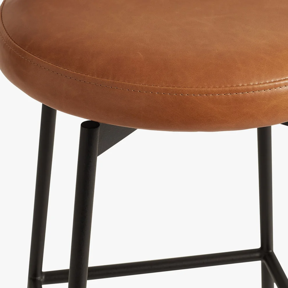 Modabilya - Odio Leather Swivel Bar Stool - 65cm