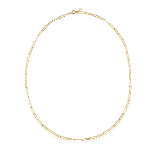 Orena Jewelry - Paperclip Chain 14 Ayar Altın Kadın Kolye