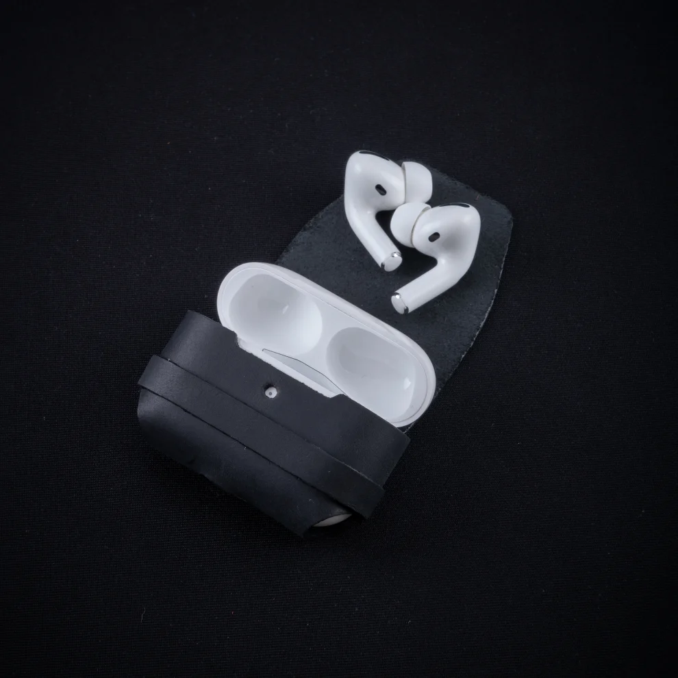 minimal X design - Apple Airpods Pro Kılıfı - Gerçek Deri Ve El Yapımı - Airpods Pro 1. Nesil Uyumlu