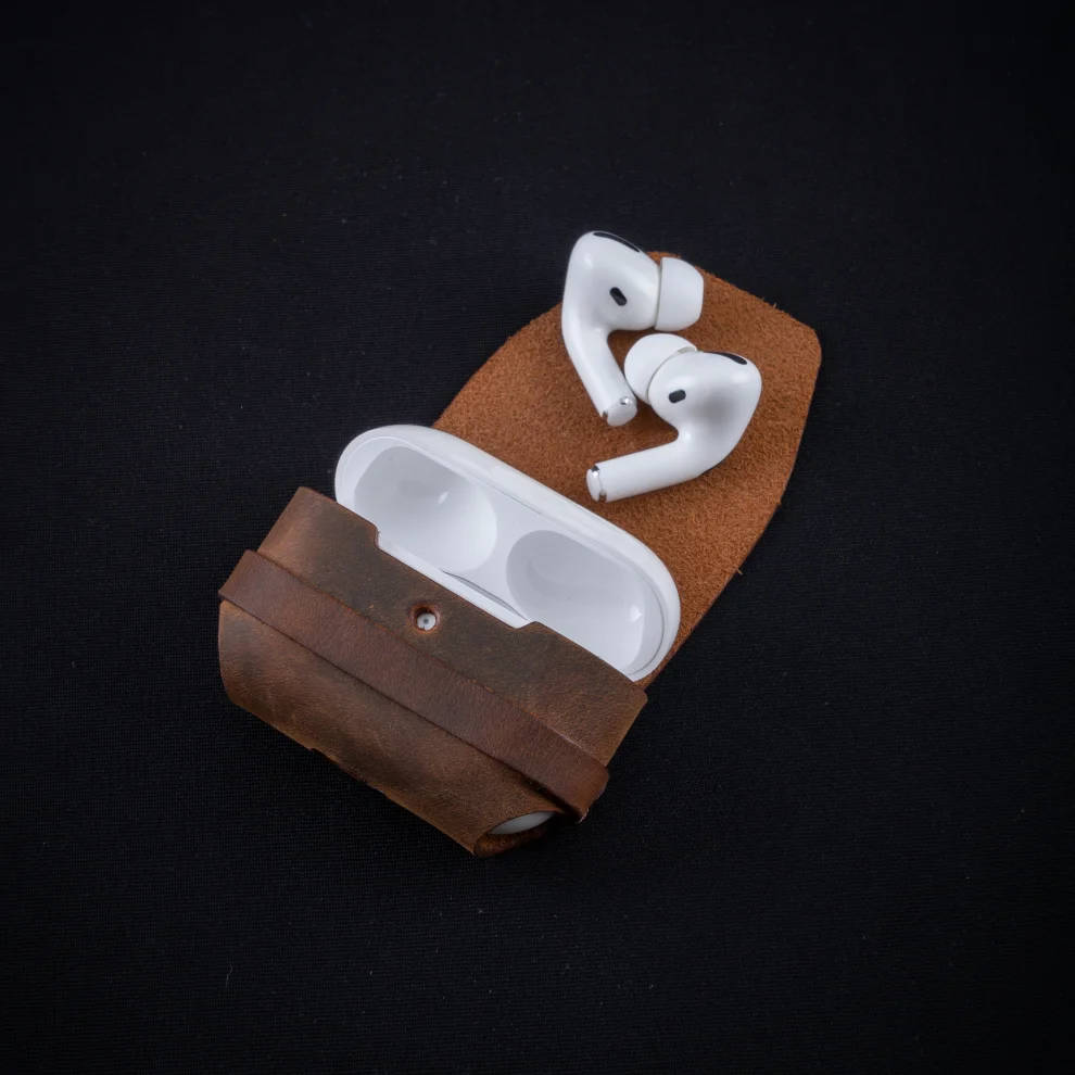 minimal X design - Apple Airpods Pro Gen 1 Leather Airpods Sleeve - Handmade And Genuine Leather