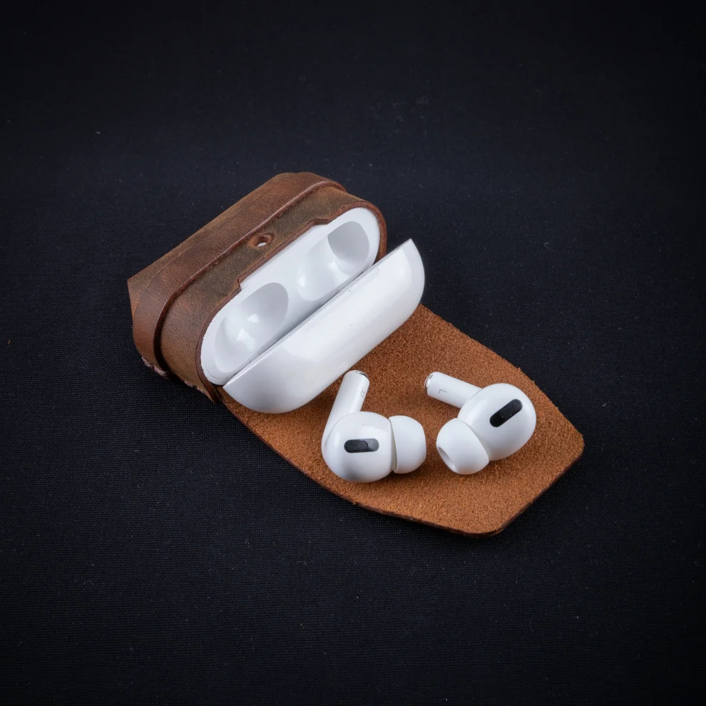 minimal X design - Apple Airpods Pro Gen 1 Leather Airpods Sleeve - Handmade And Genuine Leather