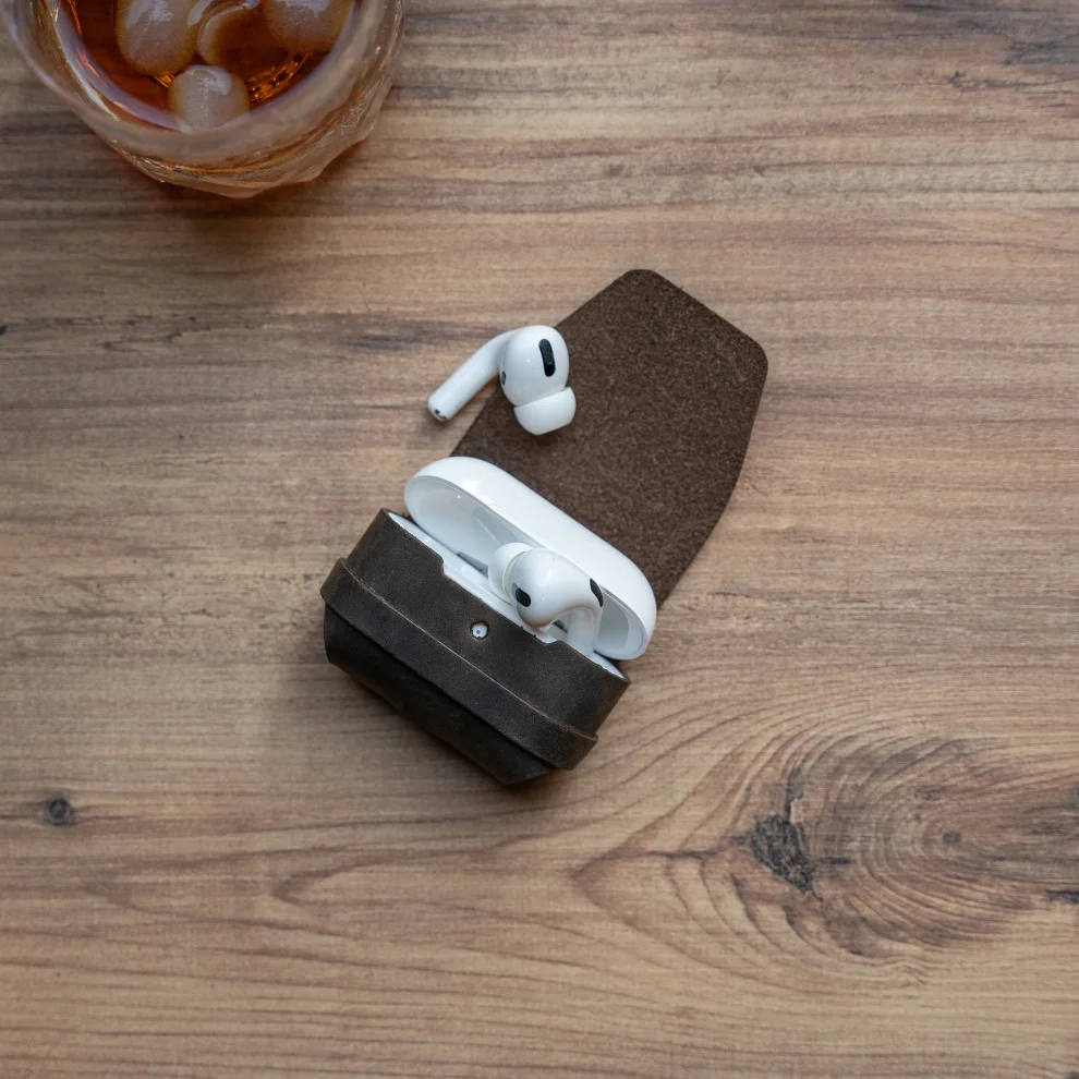 minimal X design - Apple Airpods Pro Gen 1 Leather Airpods Sleeve - Handmade And Genuine Leather