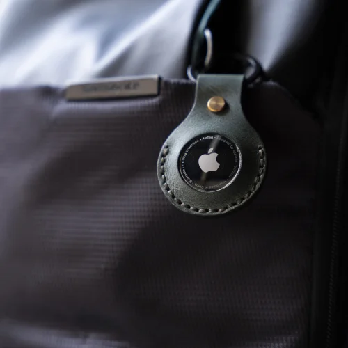 minimal X design - Apple Airtag Keychain - Genuine Leather And Handmade - Leather Airtag Sleeve