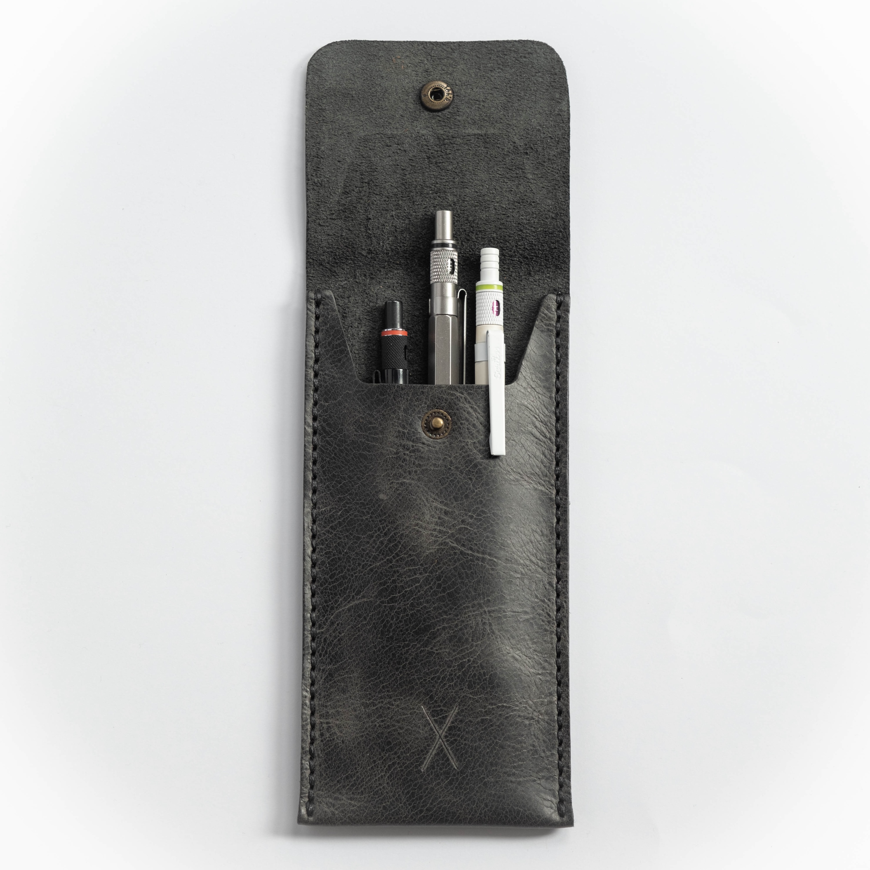 Leather Pen Holder - Pencil Case - Minimalist Design - Genuine Leather And Handmade