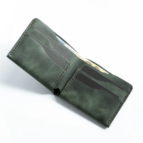 minimal X design - Brown Classic Wallet - Genuine Leather