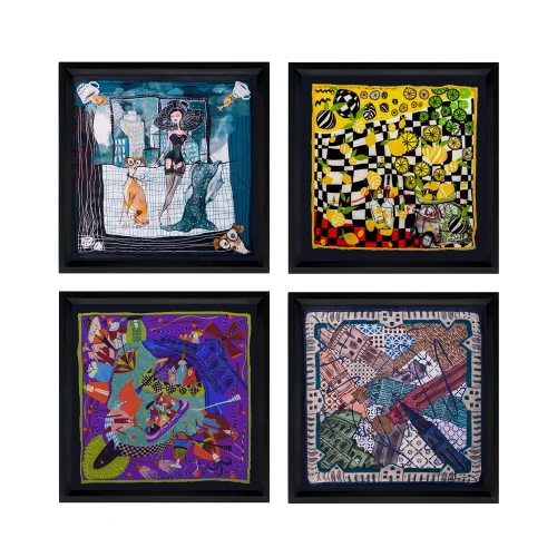 Un Poco - Voyage Of Italy Framed Silk Set 4