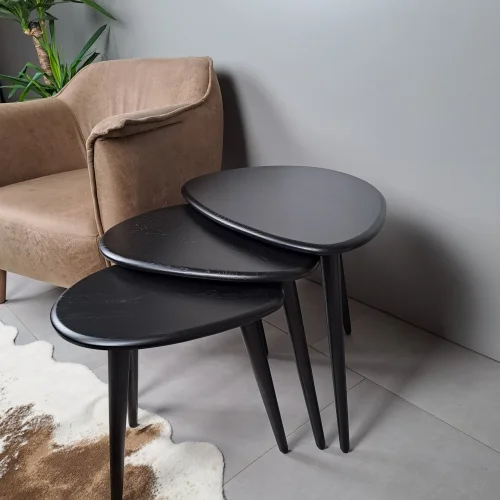 Idea-Wood - Ellipse Nesting Coffee Table Set Of 3