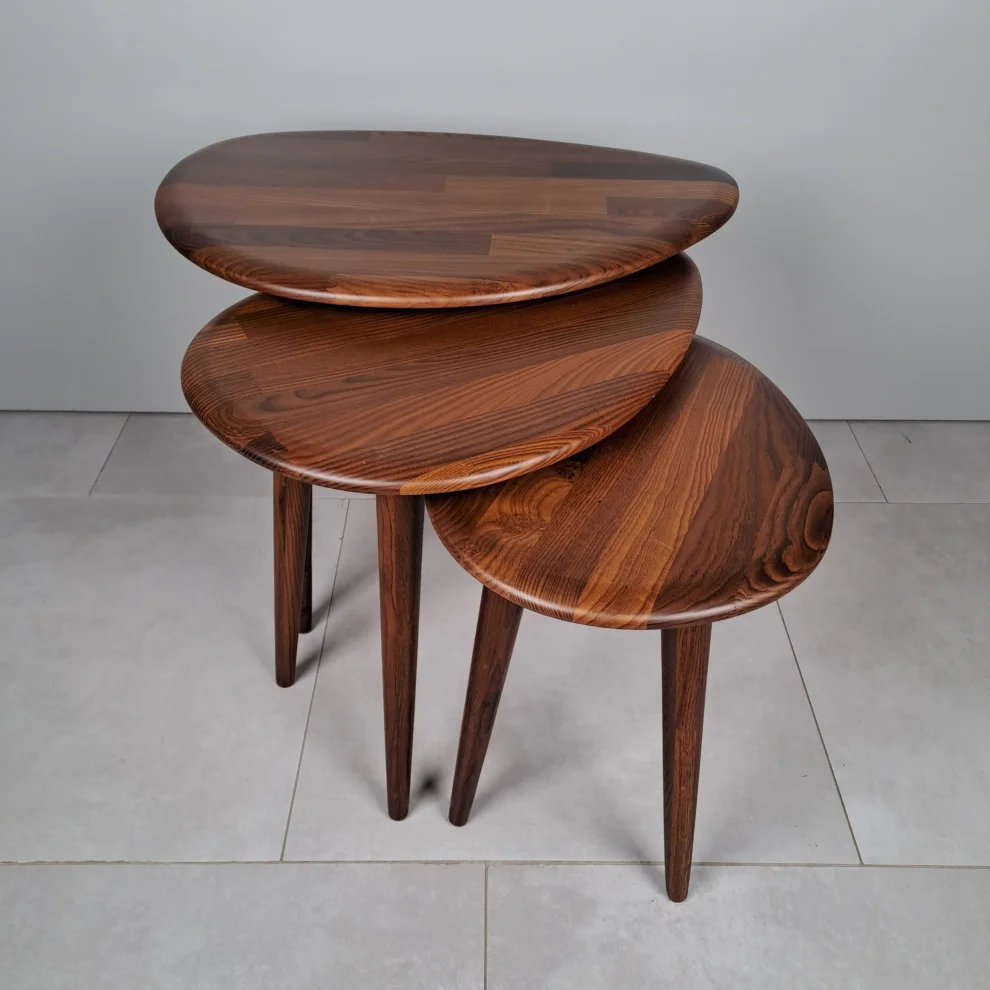 Idea-Wood - Ellipse Nesting Coffee Table Set Of 3