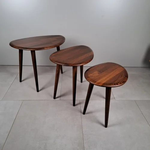 Idea-Wood - Ellipse Nesting Coffee Table Set Of 3