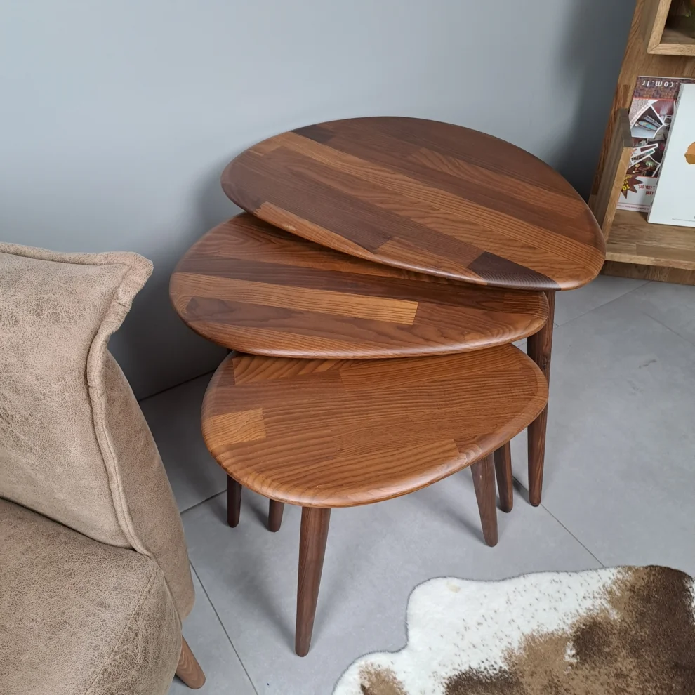 Idea-Wood - Ellipse Nesting Coffee Table Set Of 3