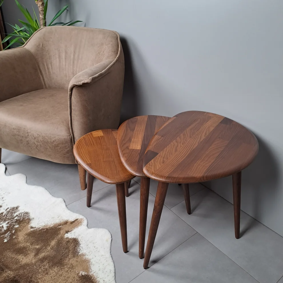 Idea-Wood - Ellipse Nesting Coffee Table Set Of 3