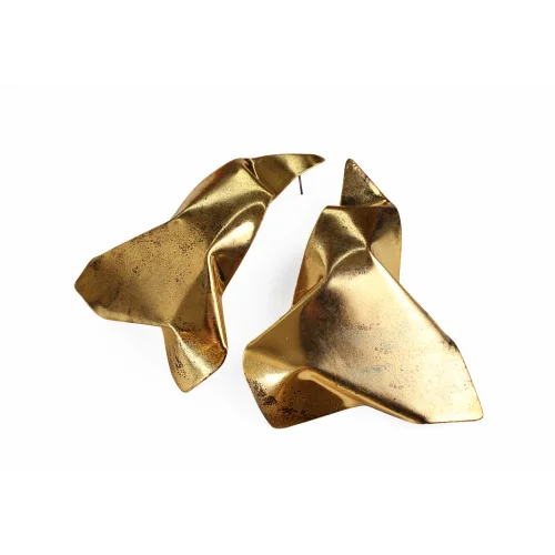 Kimi by Öykü Kaya - Antique Twist Gold Plated Earrings