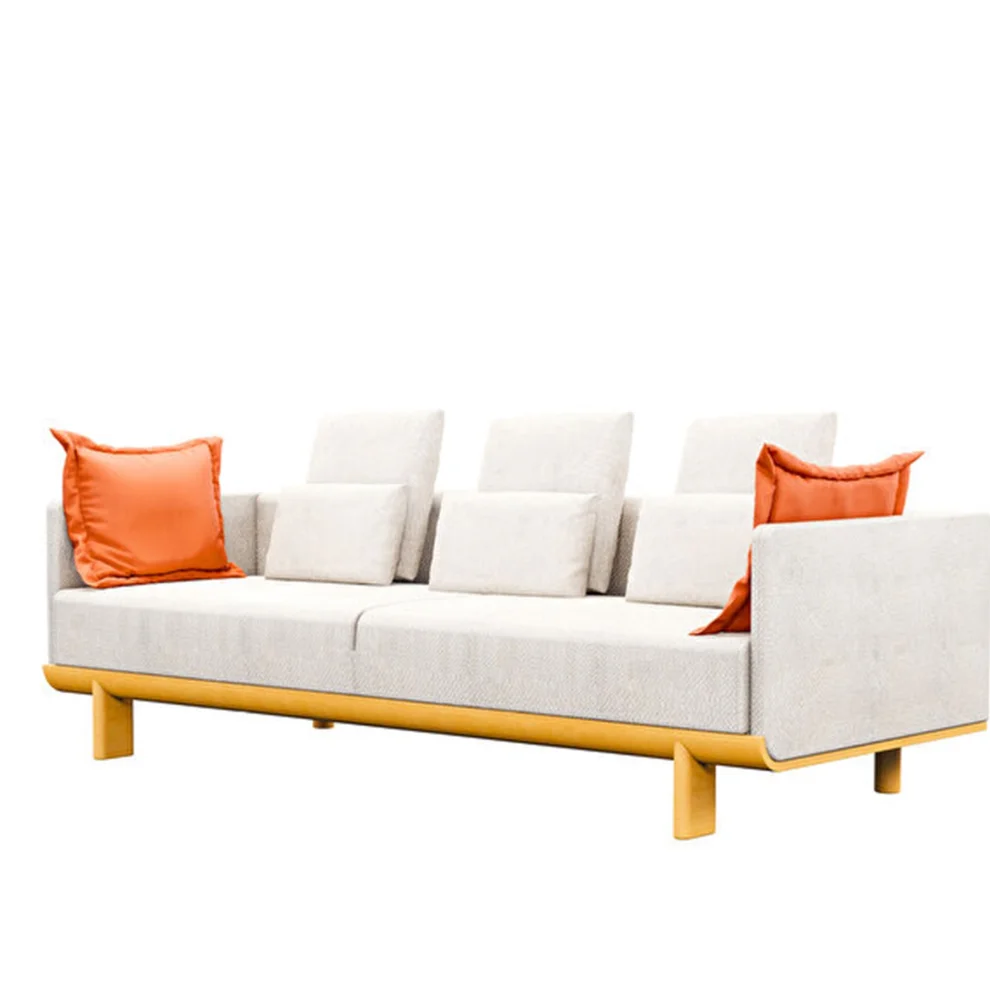 KYS Tasarım - Tomtom 3-seater Natural Wood Sofa