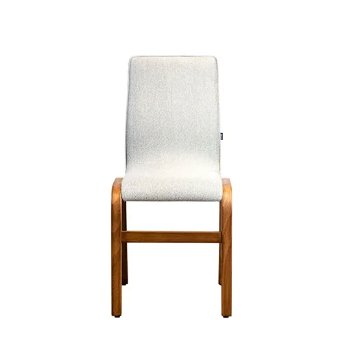 KYS Tasarım - Monoblock Open Walnut Fully Upholstered Armless Chair