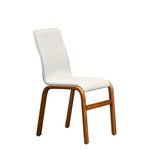KYS Tasarım - Monoblock Open Walnut Fully Upholstered Armless Chair
