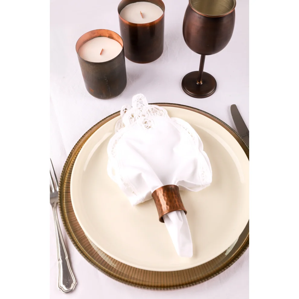 Gaia's Store - Ox Okside Bakır Peçete Halkası -4'lü Set-napkin Ring