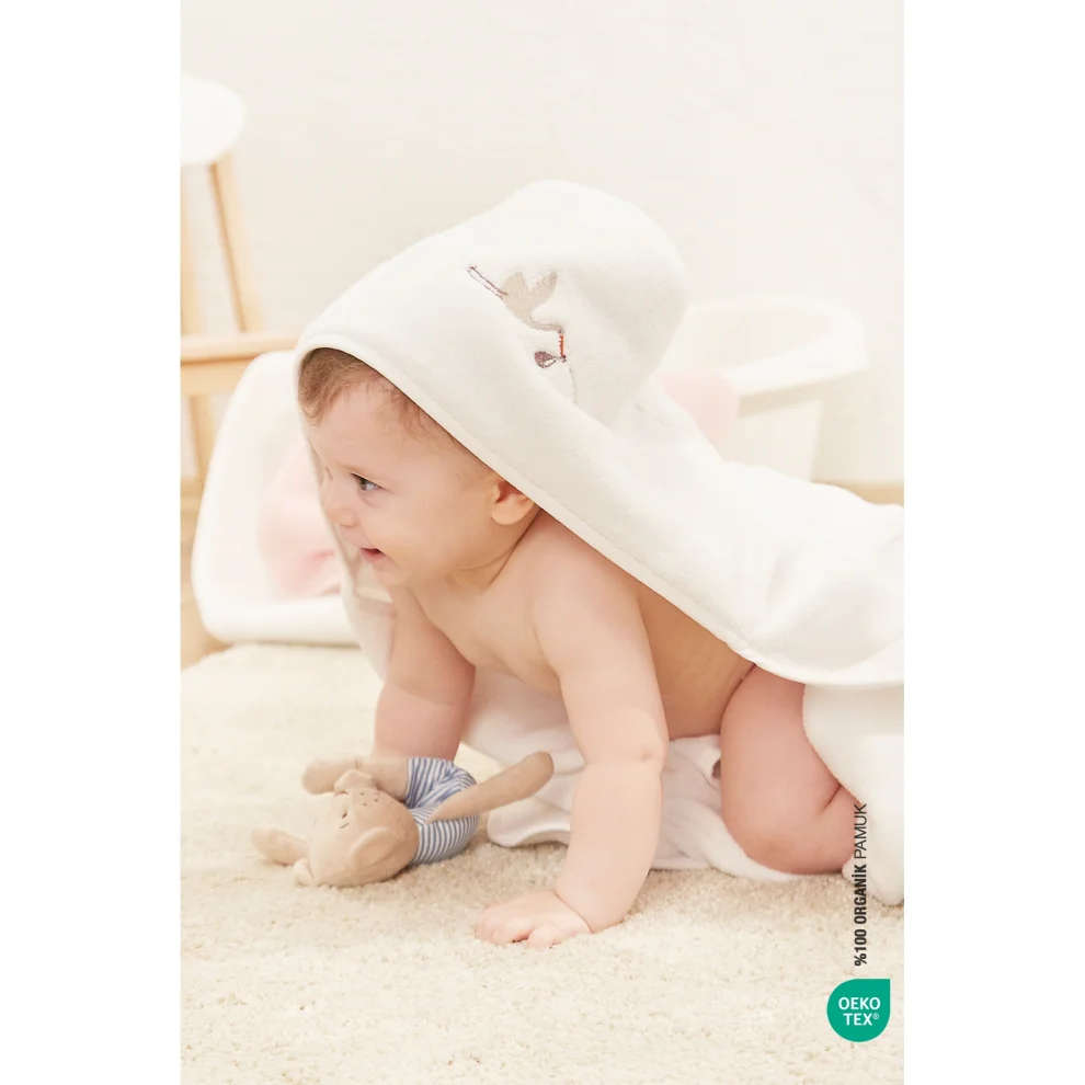 İrya - Bebe Marin kundak Havlu Beyaz 75x75
