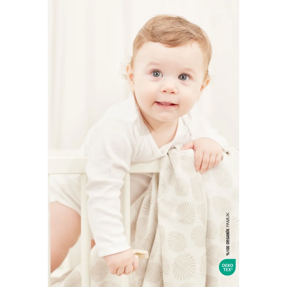 İrya - Bebe Marin Seashell Muslin Baby Blanket Antarctic 120x120