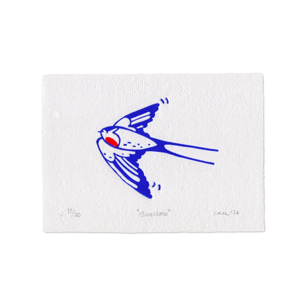 Çaçiçakaduz - Swallow Lino Print