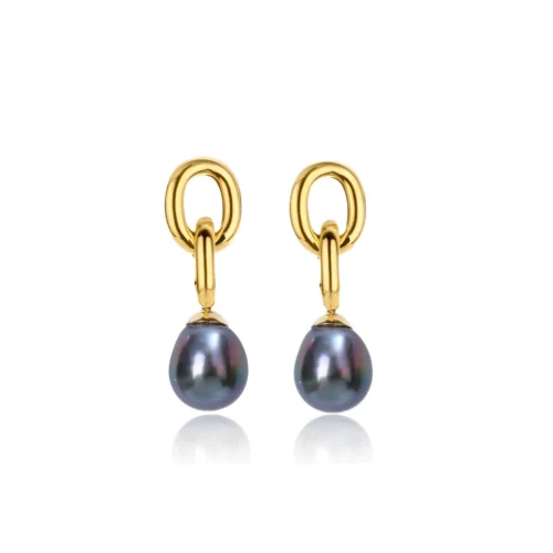 Belfdesign - Nero Siyah Pearl Earrings