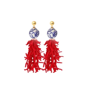 Pontine Flora (kırmızı) Earrings