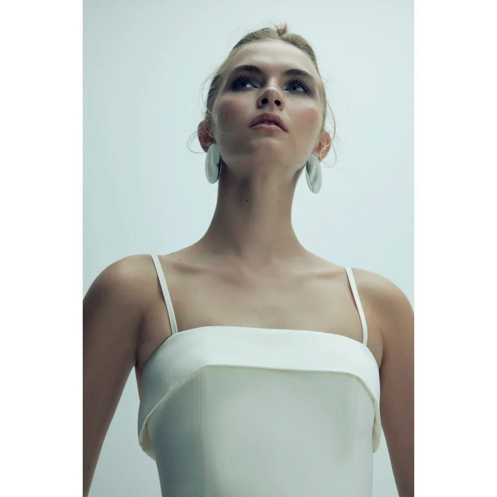 Nazlı Ceren - Gaia Mini Dress In Vanilla Ice