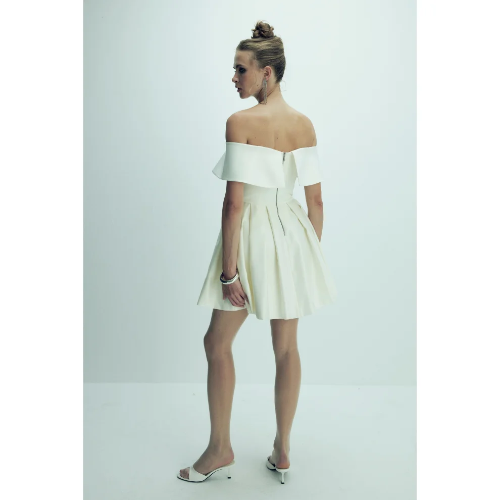 Nazlı Ceren - Ivy Mini Dress In Vanilla Ice