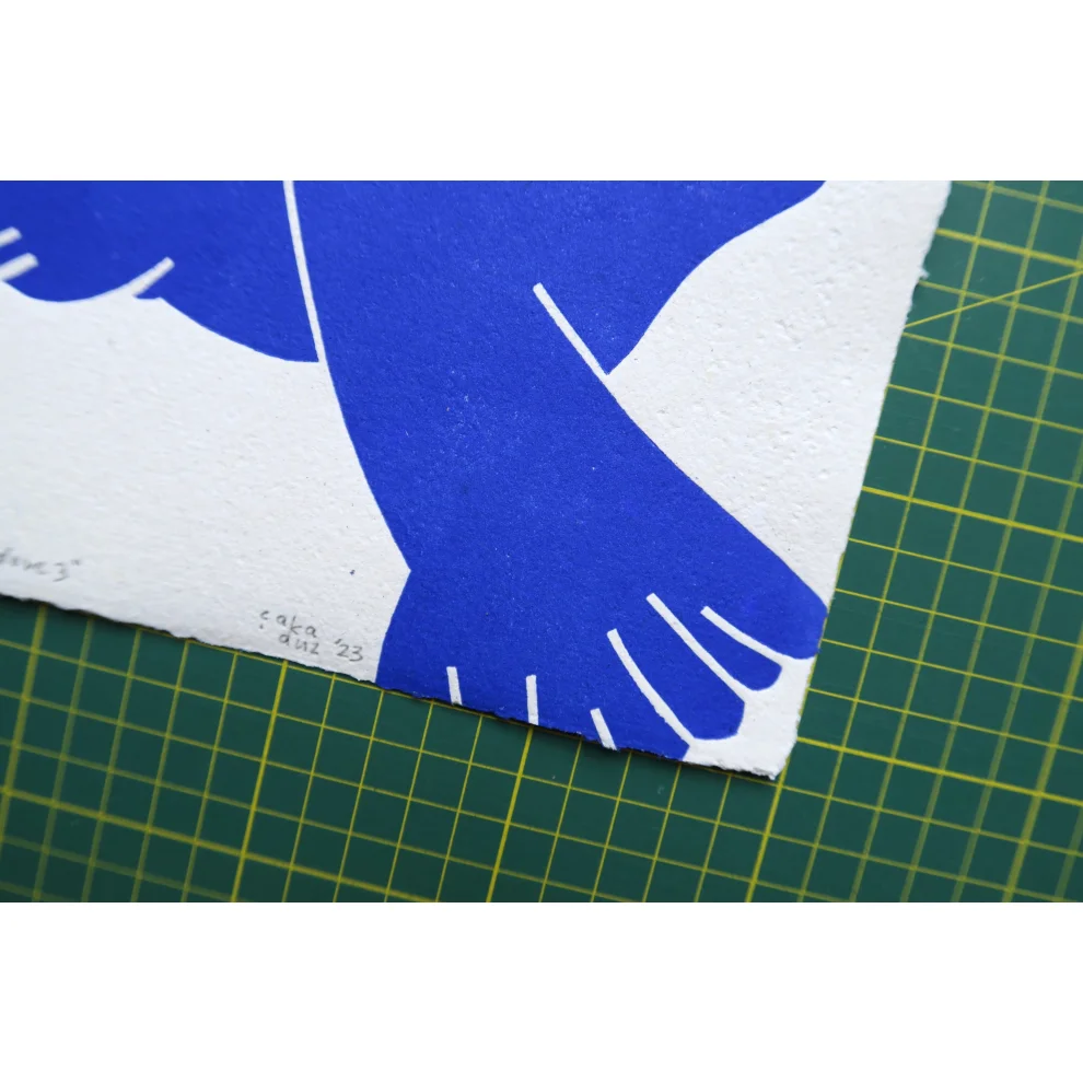 Çaçiçakaduz - Dove 3 Linocut Print