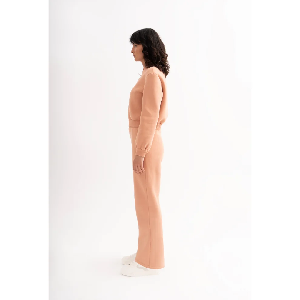 Sulh - Old High Waisted Wide Leg Jogger With Side Seam Pockets