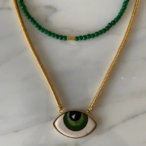Byebruketenci - Porselen Eye Hematit Necklace