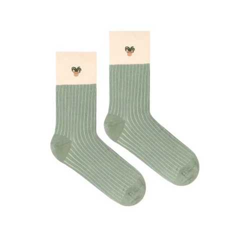 Gentry - Mathilda Nakışlı Pamuklu Çorap