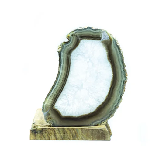 İndafelhayat - Grey Agate Slice Candle Holder