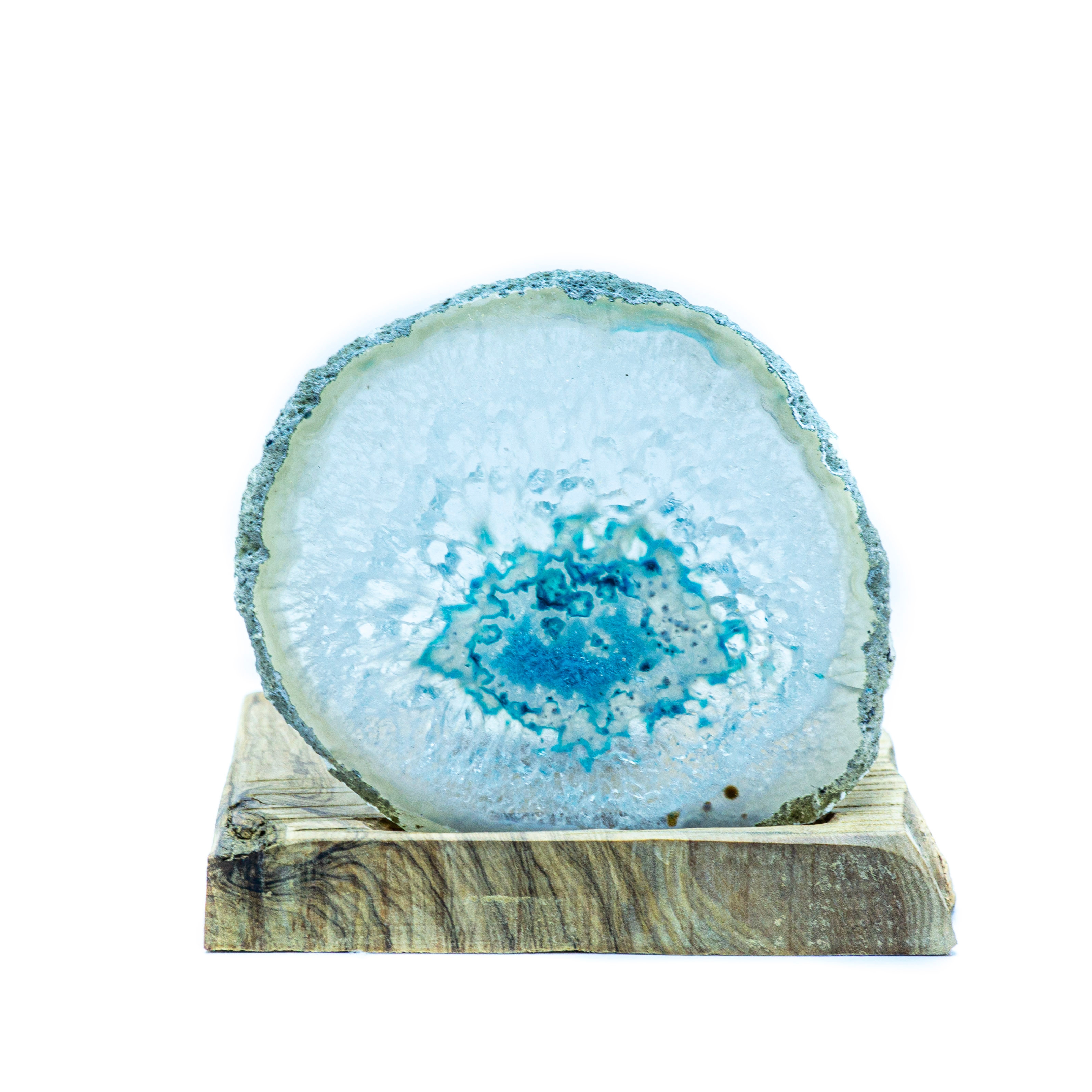 Small Size Turquoise Agate Slice Candle Holder