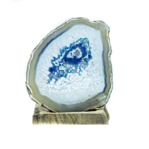 İndafelhayat - Blue Agate Slice Candle Holder